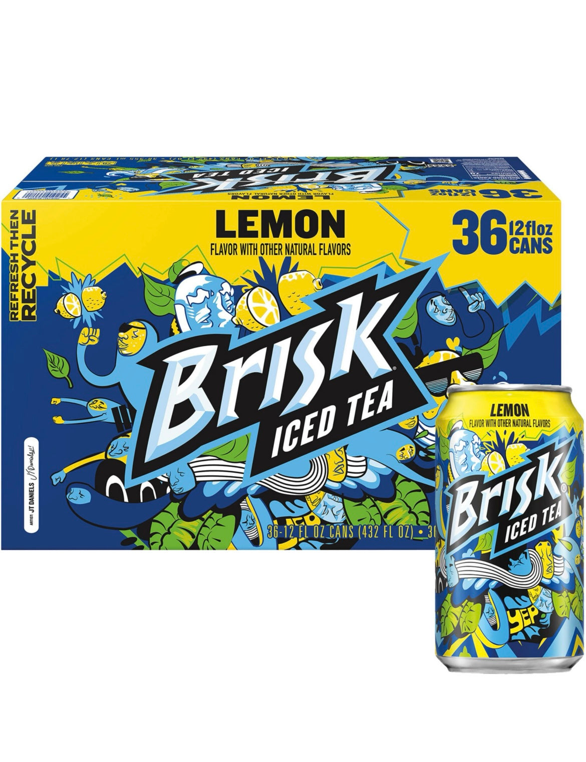 10pk Bulk Brisk Tea 12oz/36 per case (360 cans total)