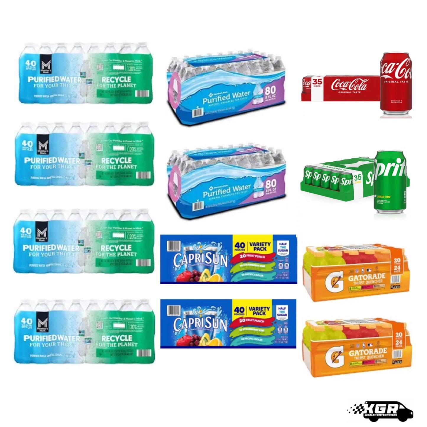 Family Refreshment Bundle – Includes Water, Gatorade, Soda & Capri Sun