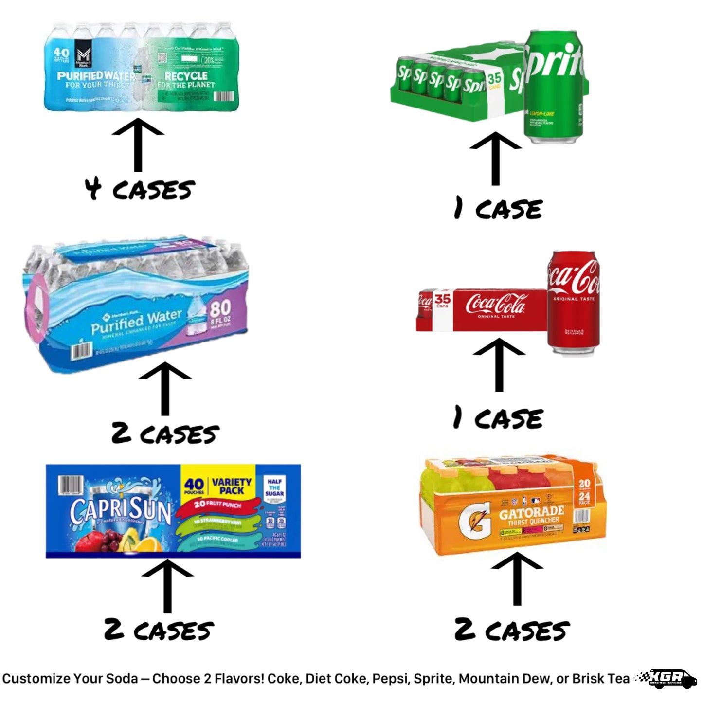 Family Refreshment Bundle – Includes Water, Gatorade, Soda & Capri Sun