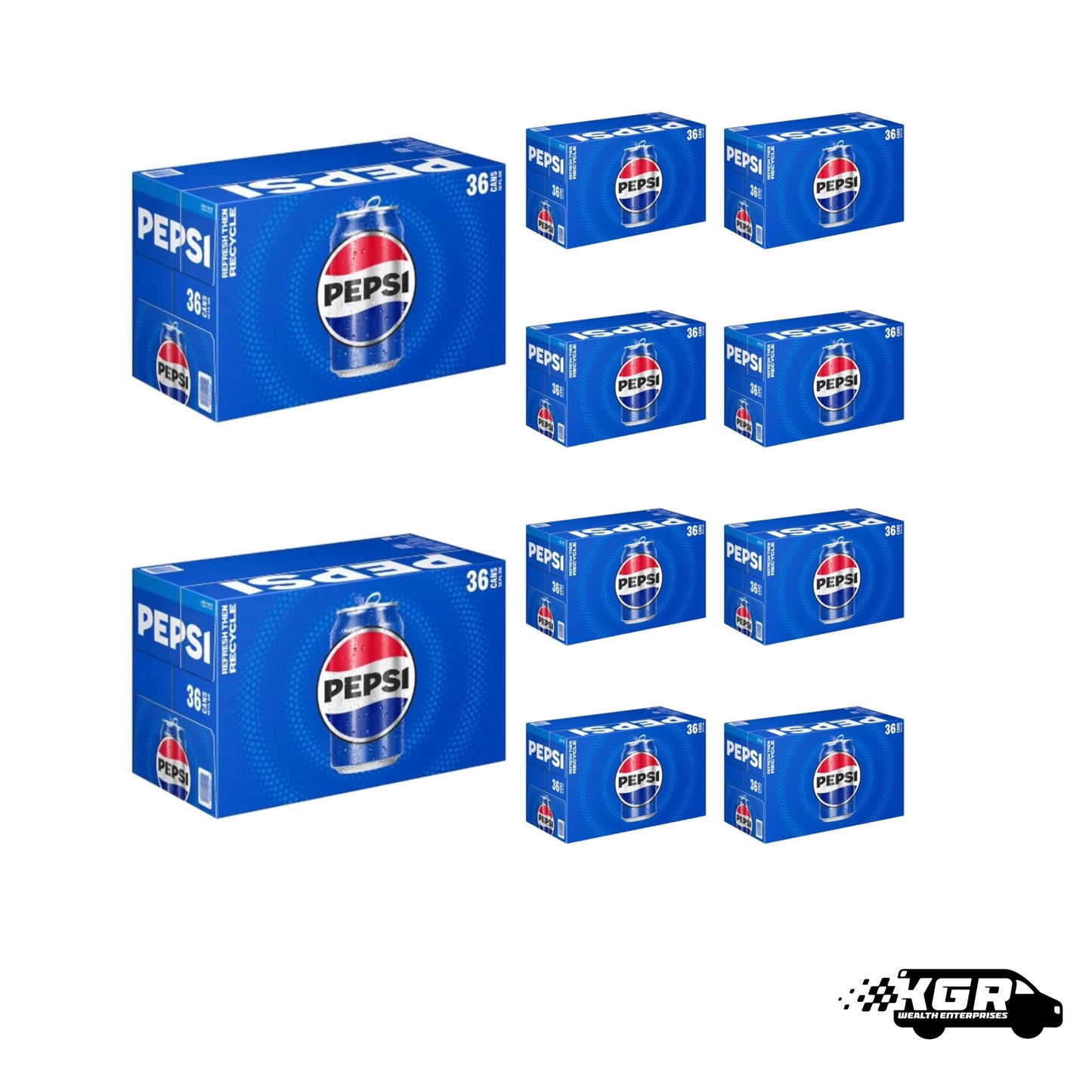 10pk Bulk Pepsi 12oz/36 per case (360 cans total)