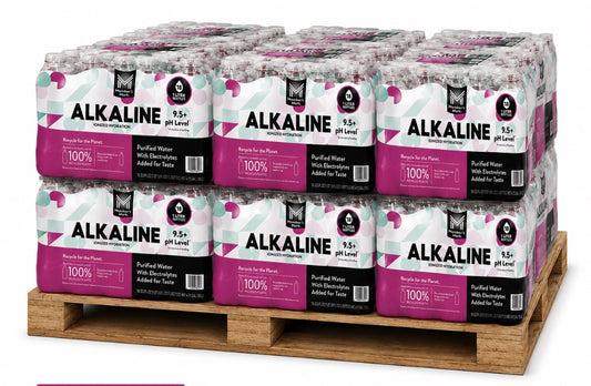 Member’s Mark Plus+ Alkaline Water 1L HALF PALLET — 20 Cases / 360 Bottles