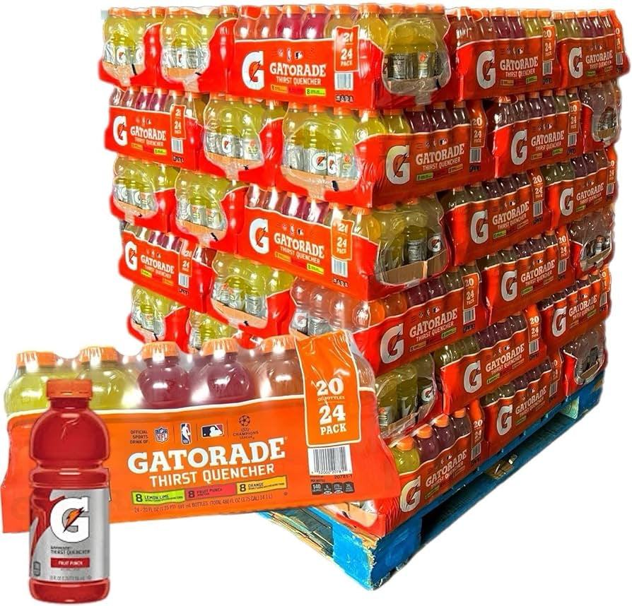 Full Pallet Gatorade Variety Pack 20 oz/24 bottles per case (54 cases/pallet) 1296 total bottles