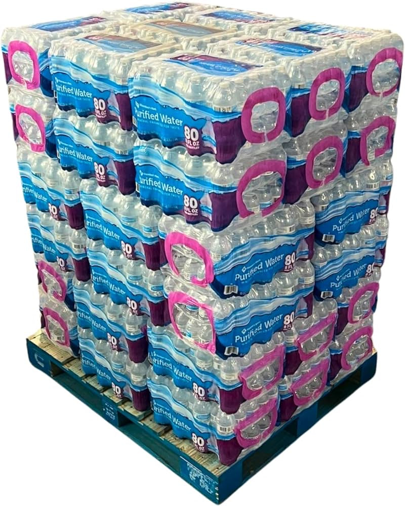 Full Pallet Members Mark Purified Water- 8oz/80pk 48 cases (3840 total bottles)