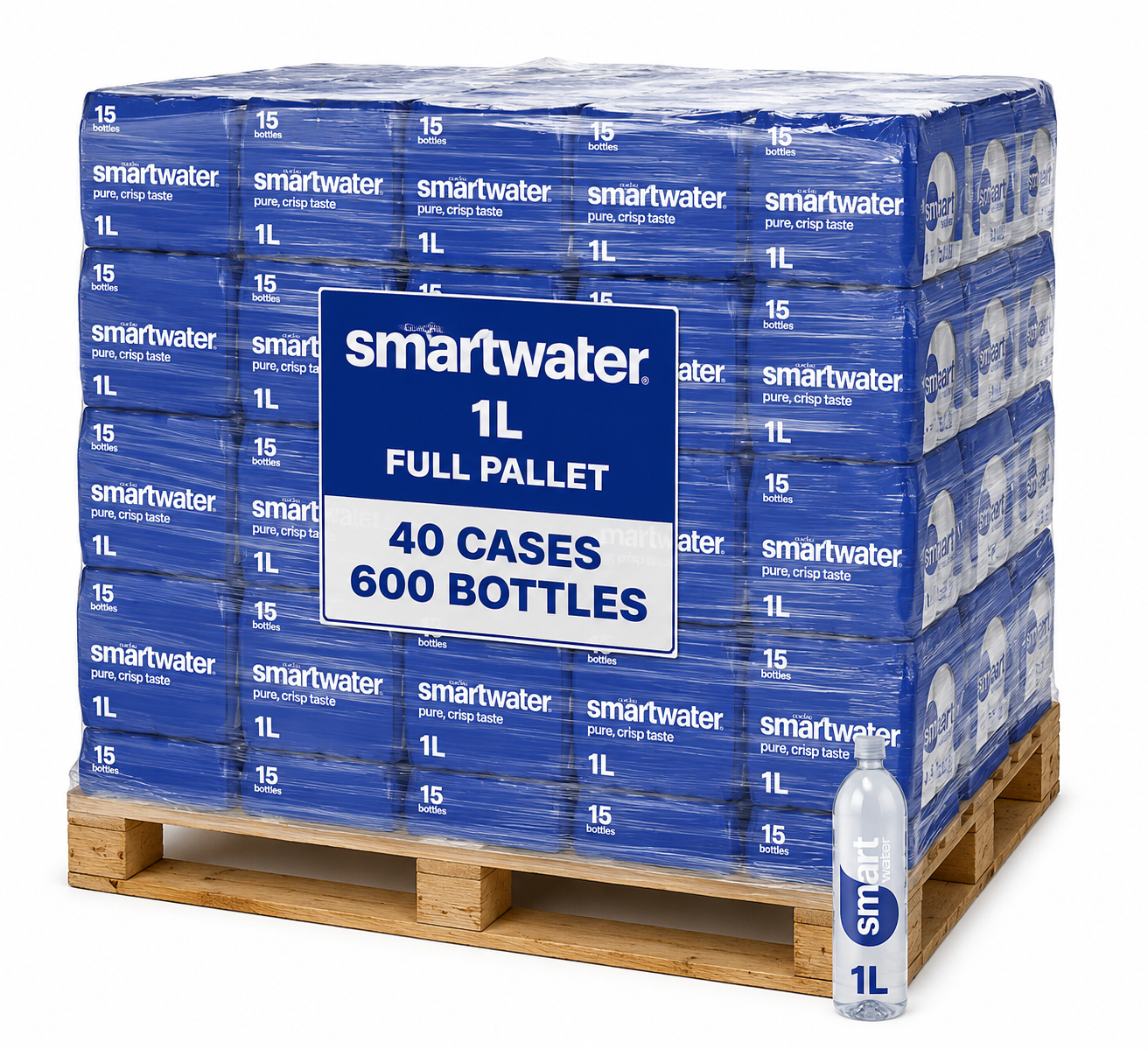 Smartwater Vapor Distilled 1L Full Pallet – 40 Cases | 600 Bottles