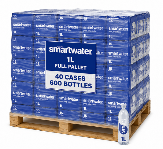 Smartwater Vapor Distilled 1L Full Pallet – 40 Cases | 600 Bottles