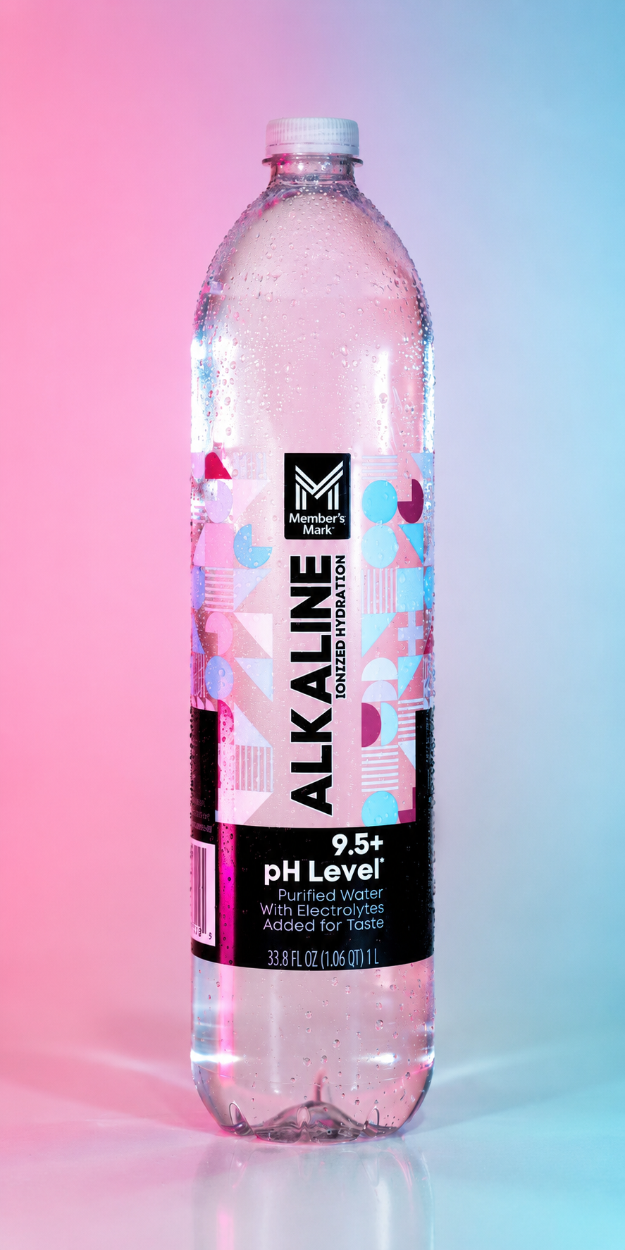 Member’s Mark Plus+ Alkaline Water 1L HALF PALLET — 20 Cases / 360 Bottles